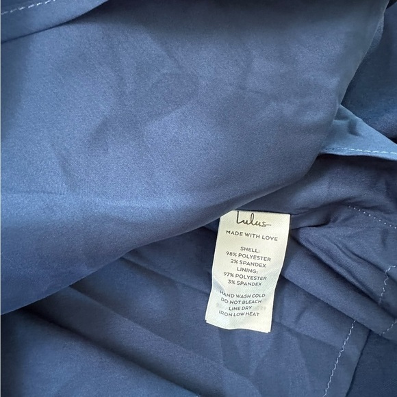 Lulus Adoring Charm Dark Blue Satin Long Sleeve Backless Mini Dress Size S NWT - Picture 17 of 17